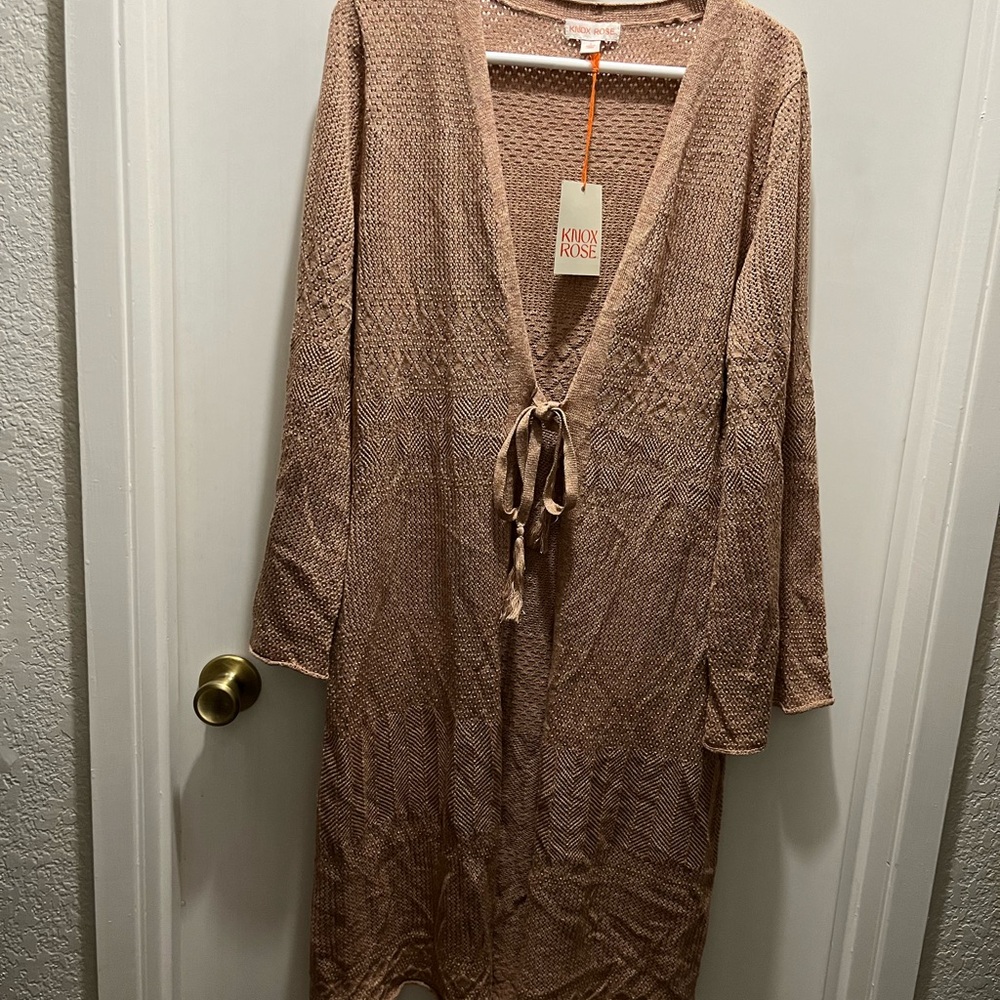 NWT Knox Rose Long Sleeve Open Front Knit Cardigan Sweater Size S